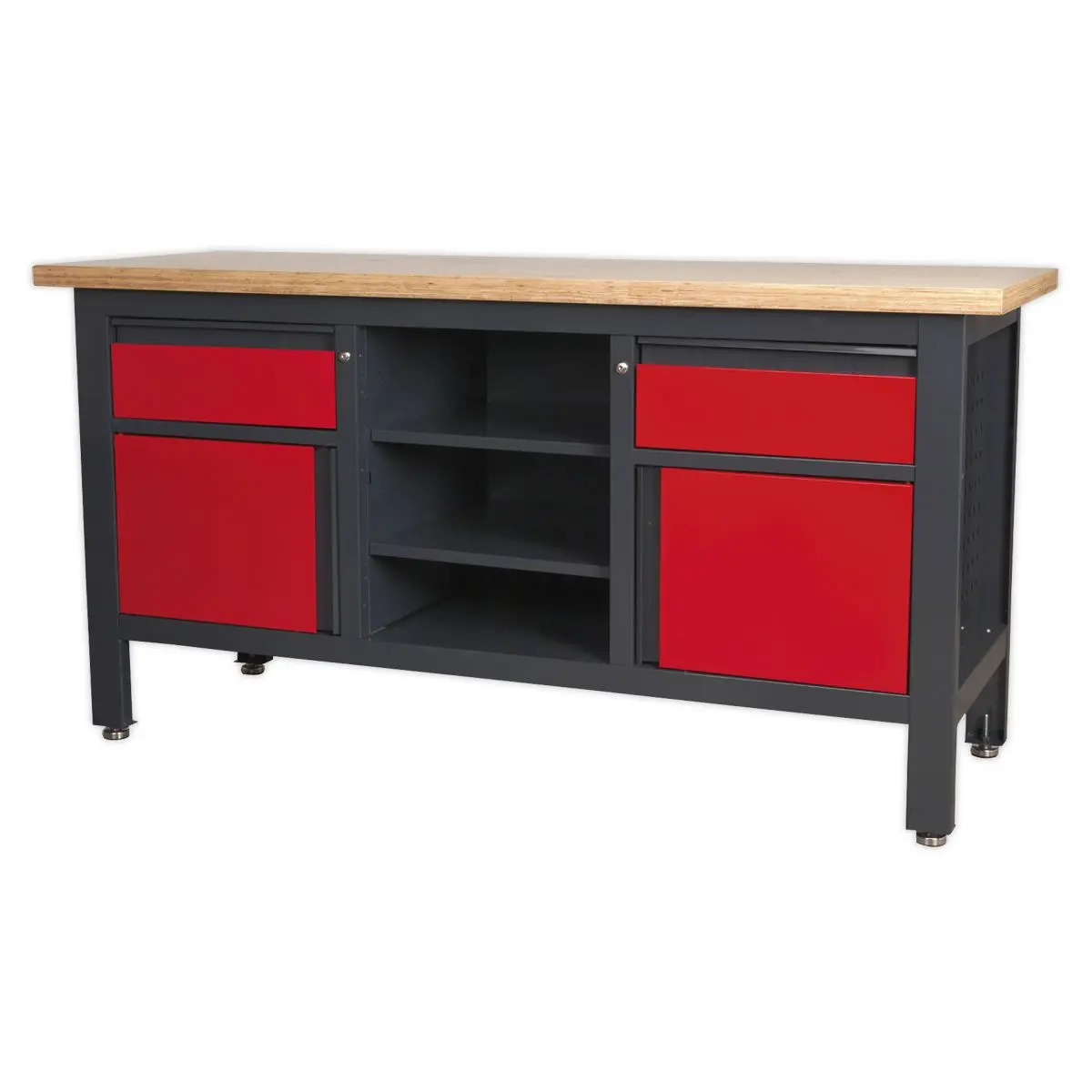 Sealey Workstation with 2 Drawers, 2 Cupboards & Open Storage - Image 7