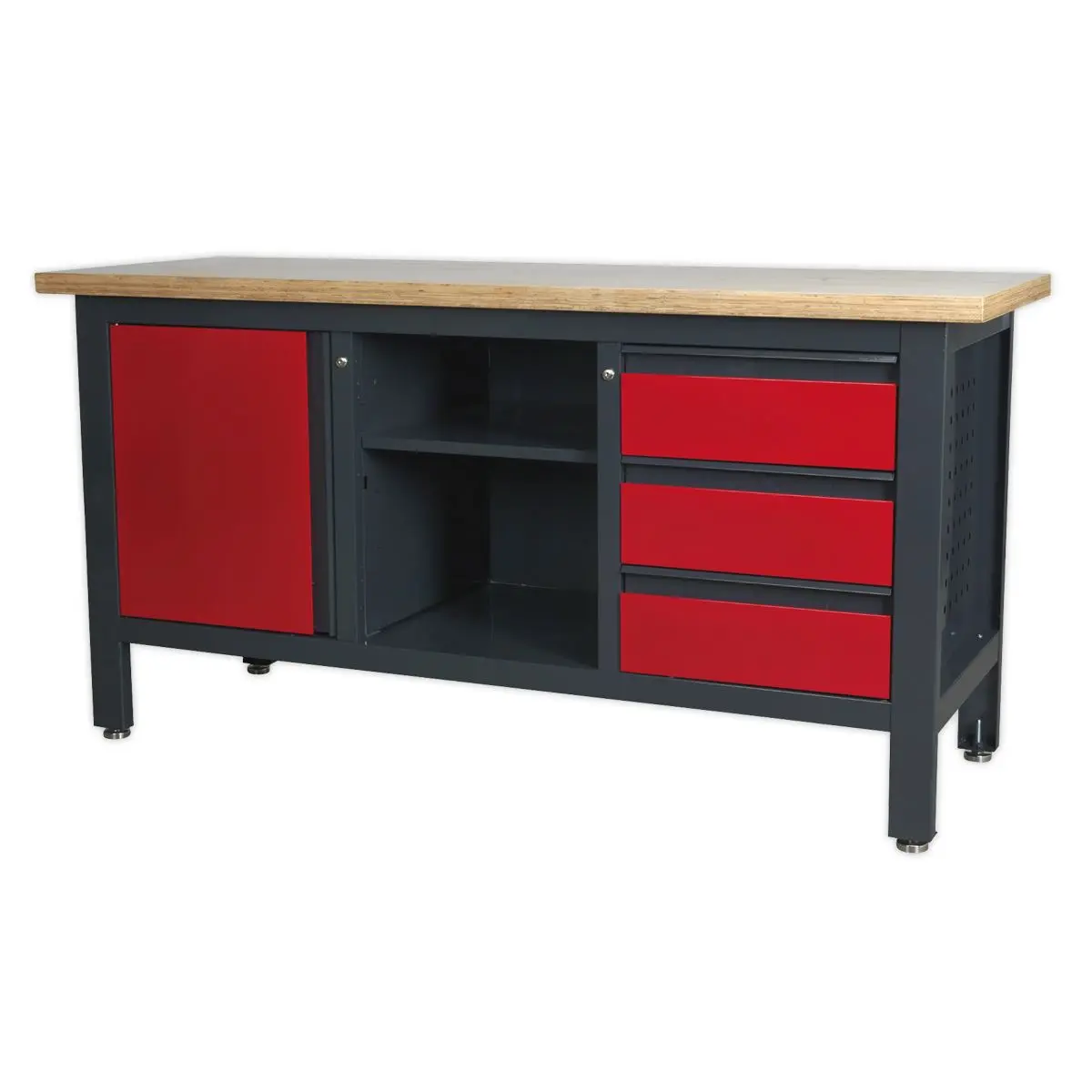 Sealey Workstation with 3 Drawers, 1 Cupboard & Open Storage - Image 8