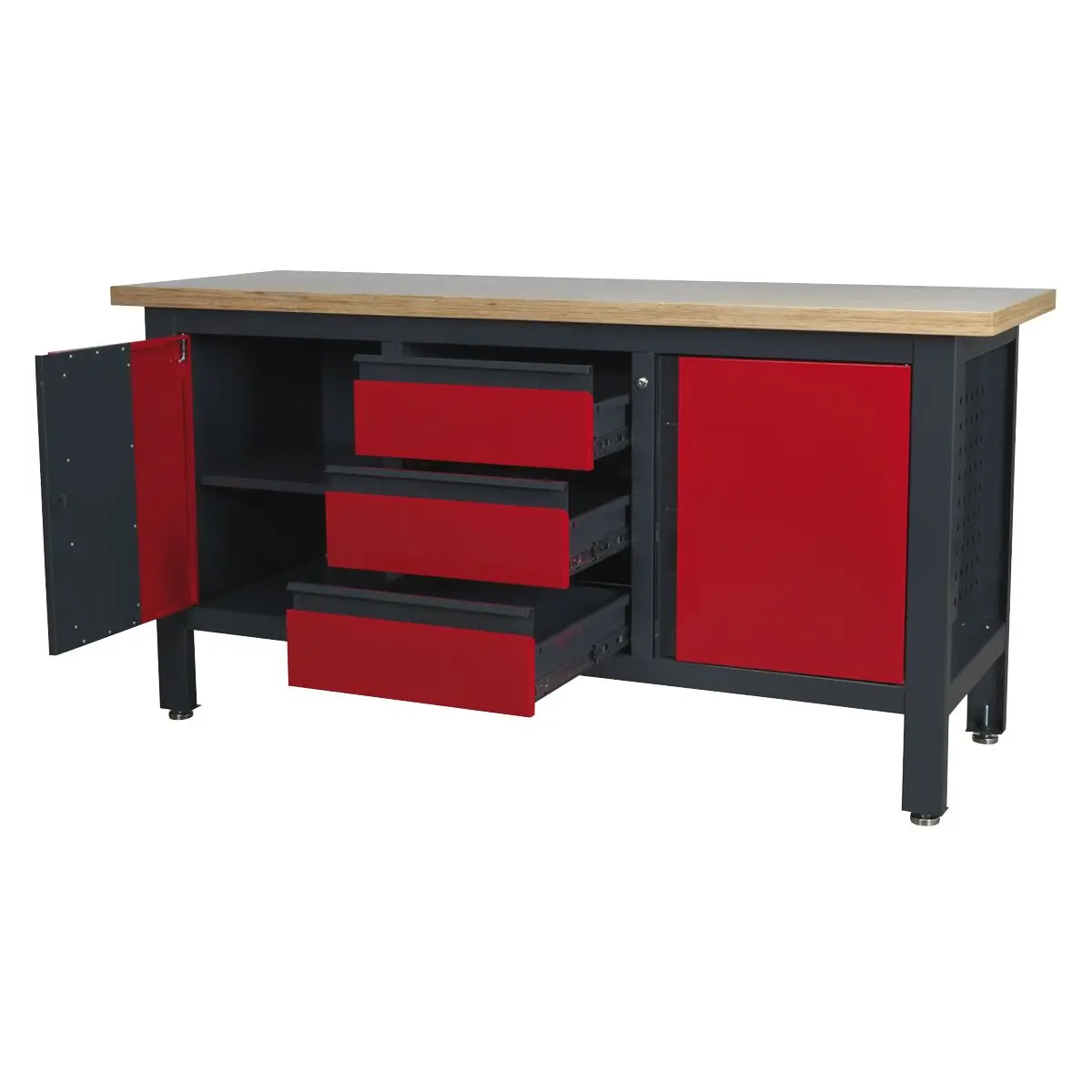 Sealey Workstation with 3 Drawers & 2 Cupboards - Image 3