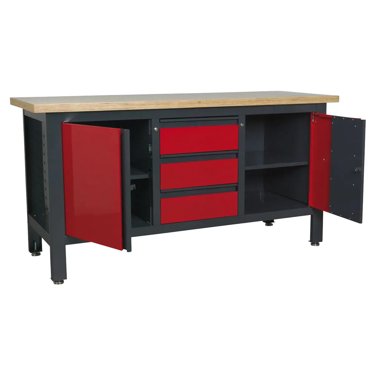 Sealey Workstation with 3 Drawers & 2 Cupboards - Image 4