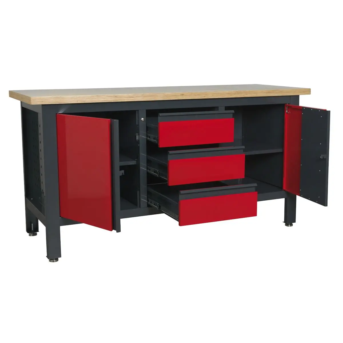 Sealey Workstation with 3 Drawers & 2 Cupboards - Image 6