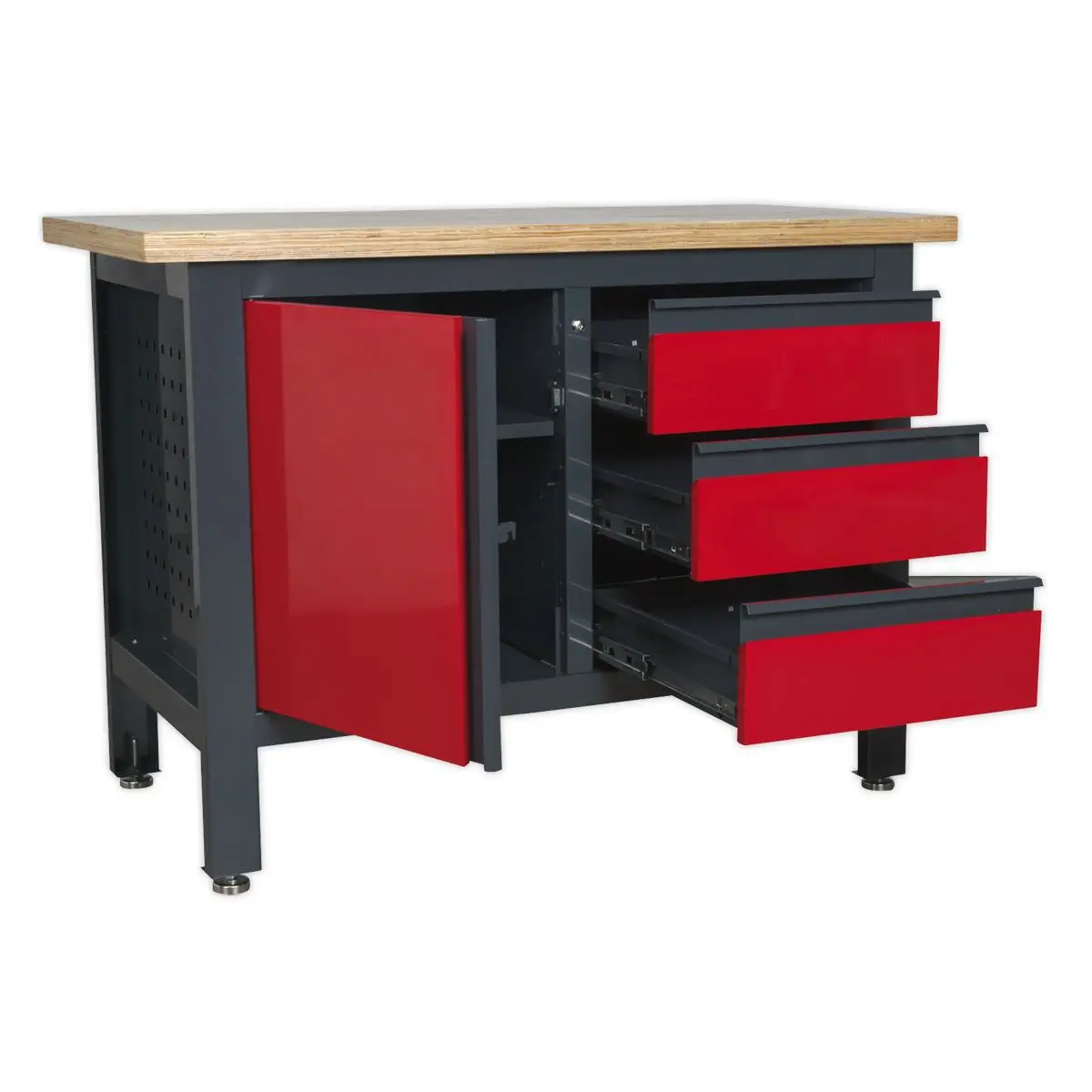 Sealey Workstation with 3 Drawers & Cupboard - Image 5