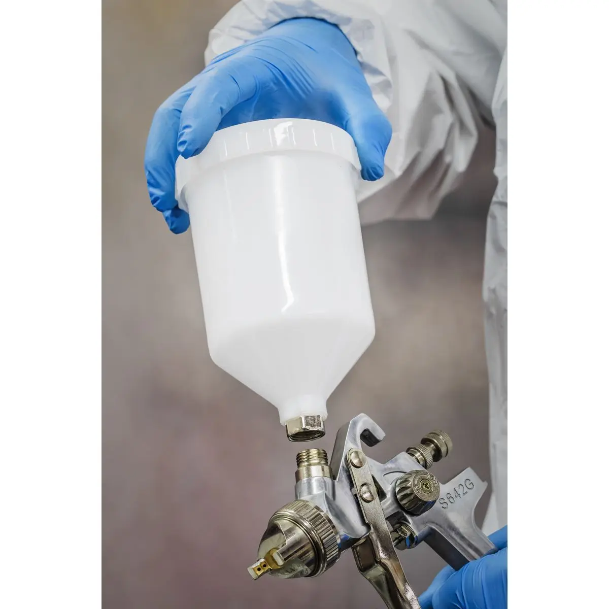 Siegen 1.8mm Set Up Gravity Feed Spray Gun Paint Car Bodyshop Panel Garage - Image 5