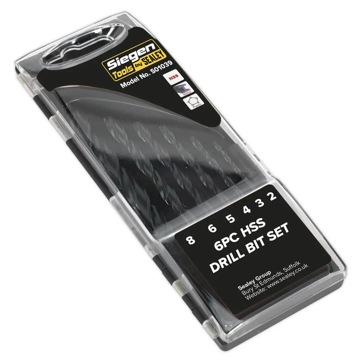 Siegen 6 Piece HSS Drill Bit Set 2-8mm Metal Plastic Power Tool Garage - Image 4
