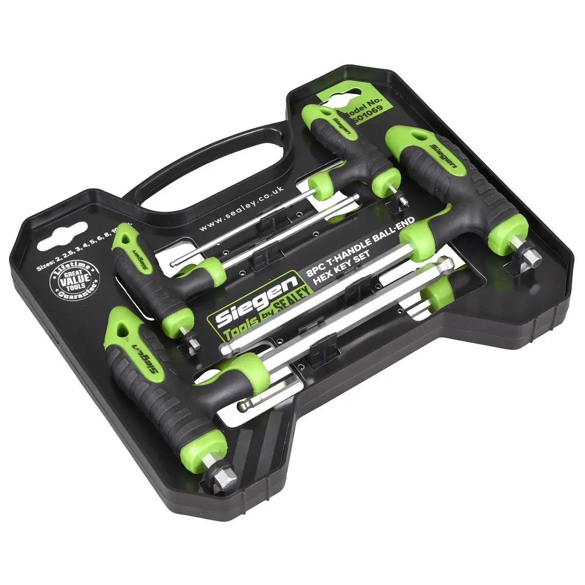 Siegen 8 Piece T-Handle Hex / Ball End Hex Key Set 2-10mm Wrench Allen Allan Alan - Image 4