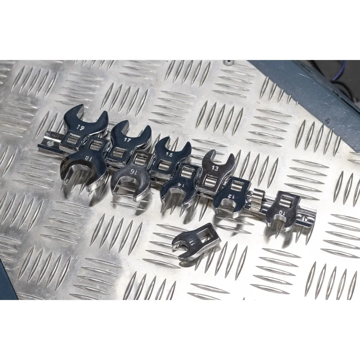 Siegen by Sealey 10 Piece 3/8" Drive Crow's Foot Open End Spanner Set 10-19mm - Image 3