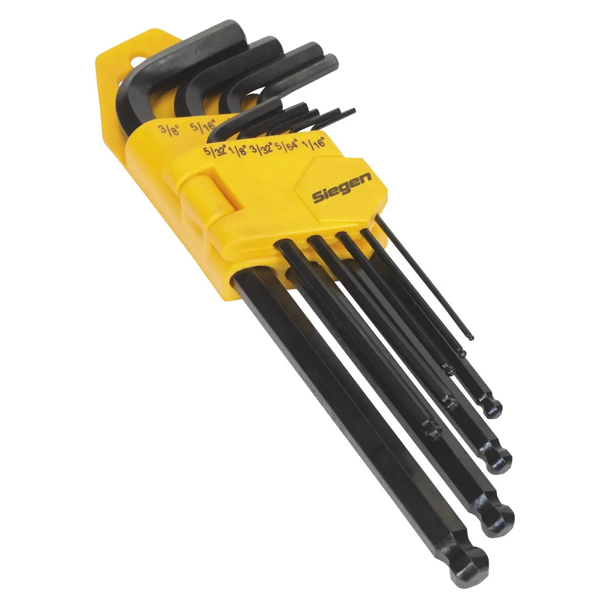 WRT Siegen Hex Key Set Ball-End Long Imperial Measurement Allen Work Tool 9pc - Image 3