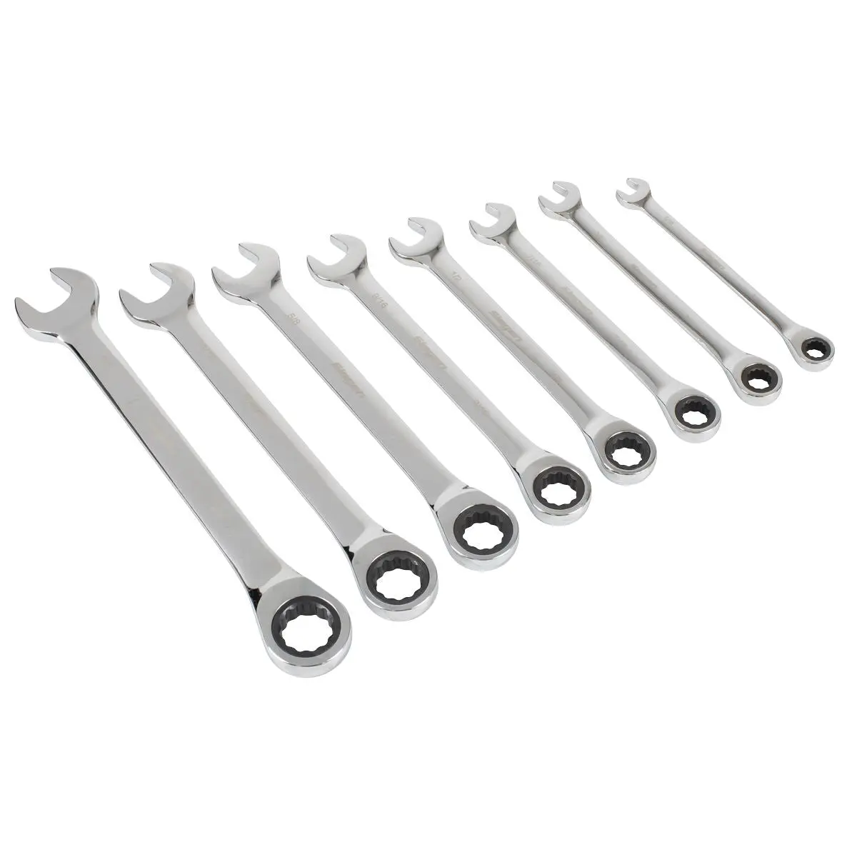 Siegen by Sealey Combination Ratchet Spanner Set 8pc Imperial - Image 4