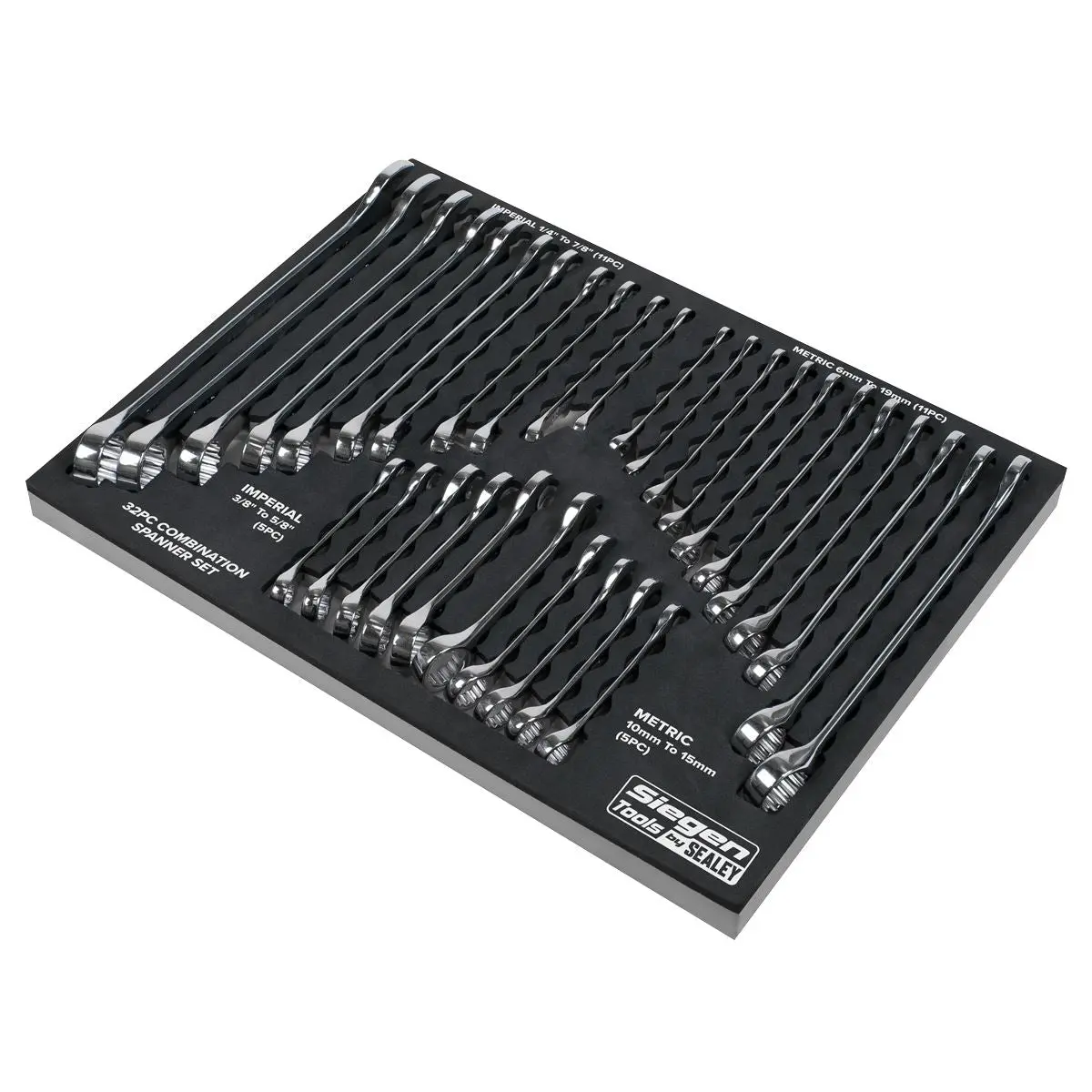 Siegen by Sealey Combination Spanner Set 32pc - Metric/Imperial - Image 3