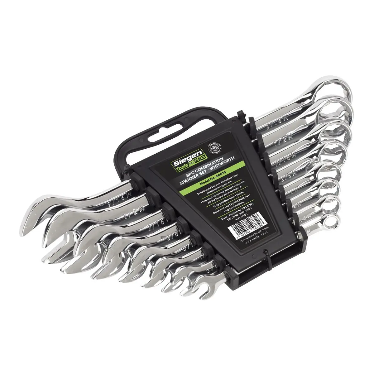 Siegen by Sealey Combination Spanner Set 8pc Whitworth - Image 5