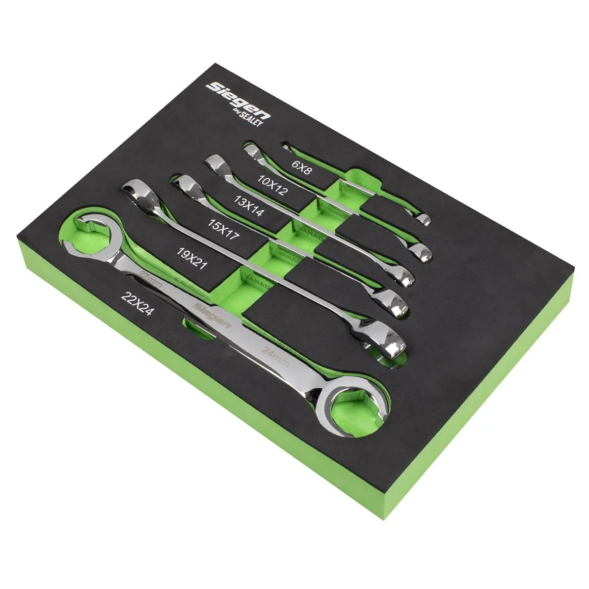 Siegen by Sealey Flare Nut Spanner Set in EVA Foam Tray 6pc - Image 2