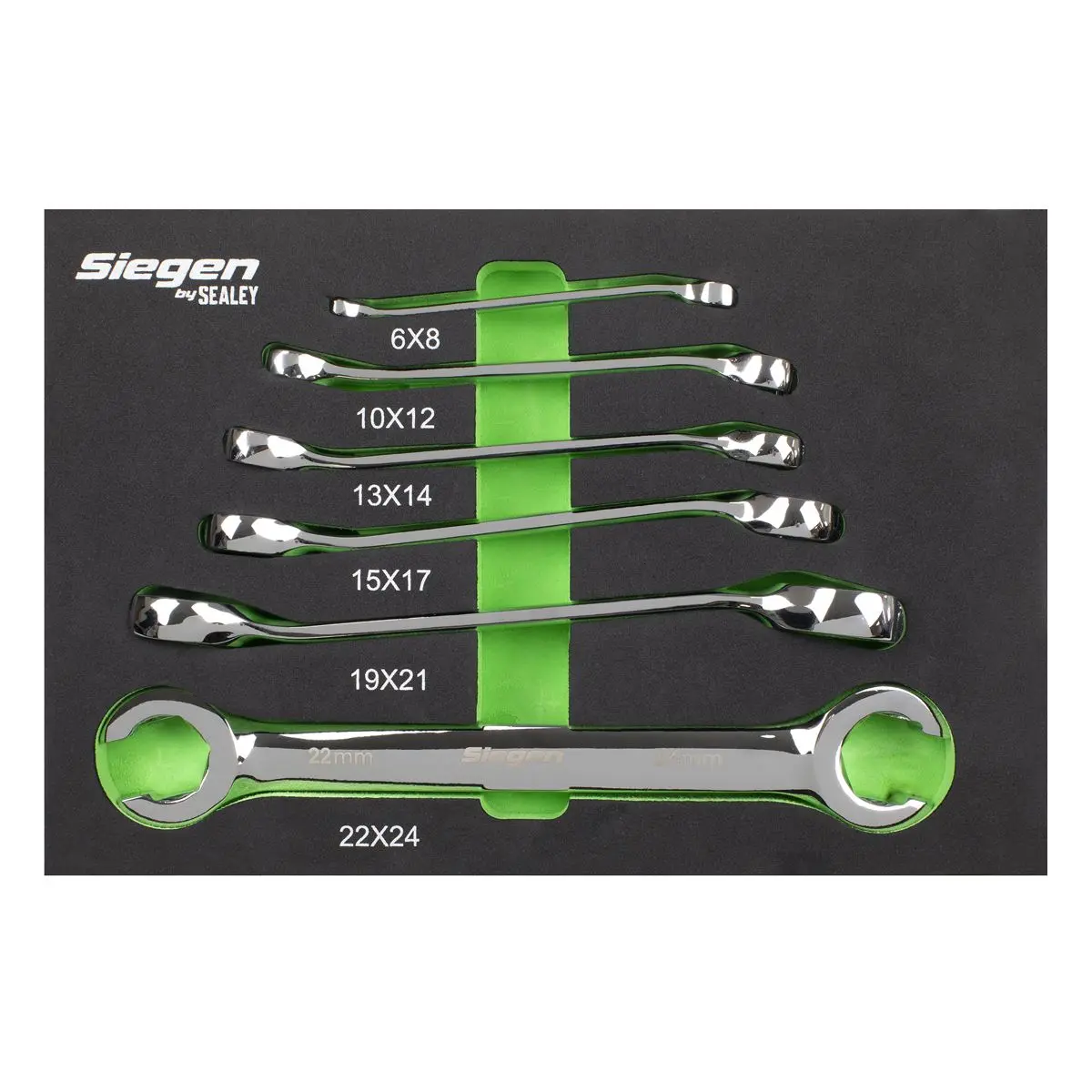 Siegen by Sealey Flare Nut Spanner Set in EVA Foam Tray 6pc - Image 3