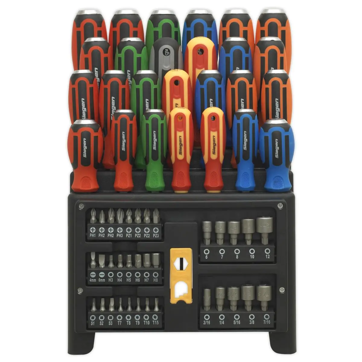 Siegen by Sealey Hammer-Thru Screwdriver, Bit & Nut Driver Set 61pc - Image 3