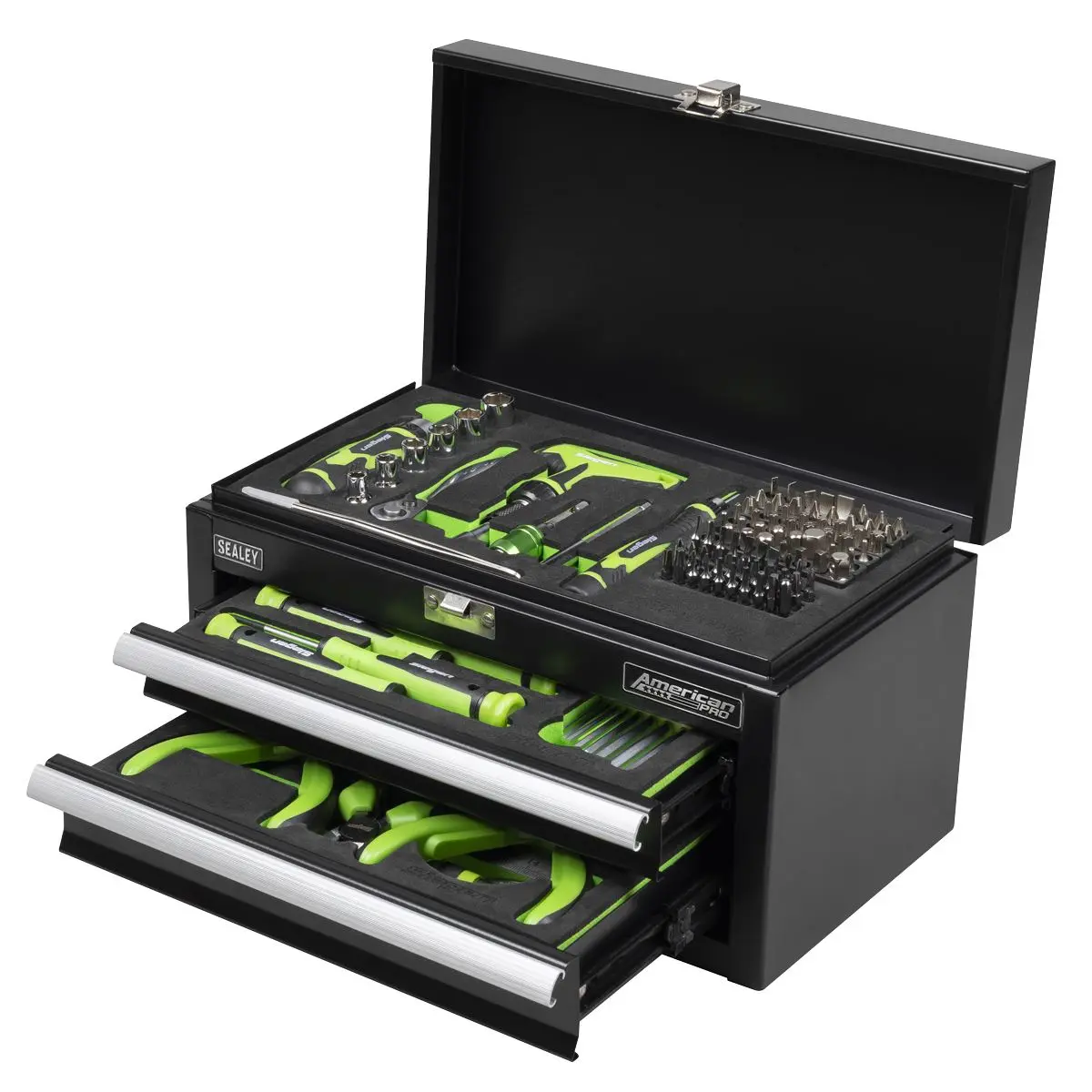 Siegen by Sealey Mini Toolbox 2 Drawer with 111pc Tool Kit