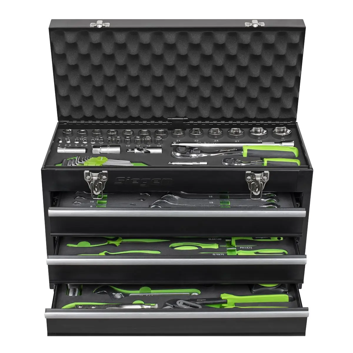 Siegen by Sealey Portable Tool Chest 3 Drawer with 98pc Tool Kit - Image 6