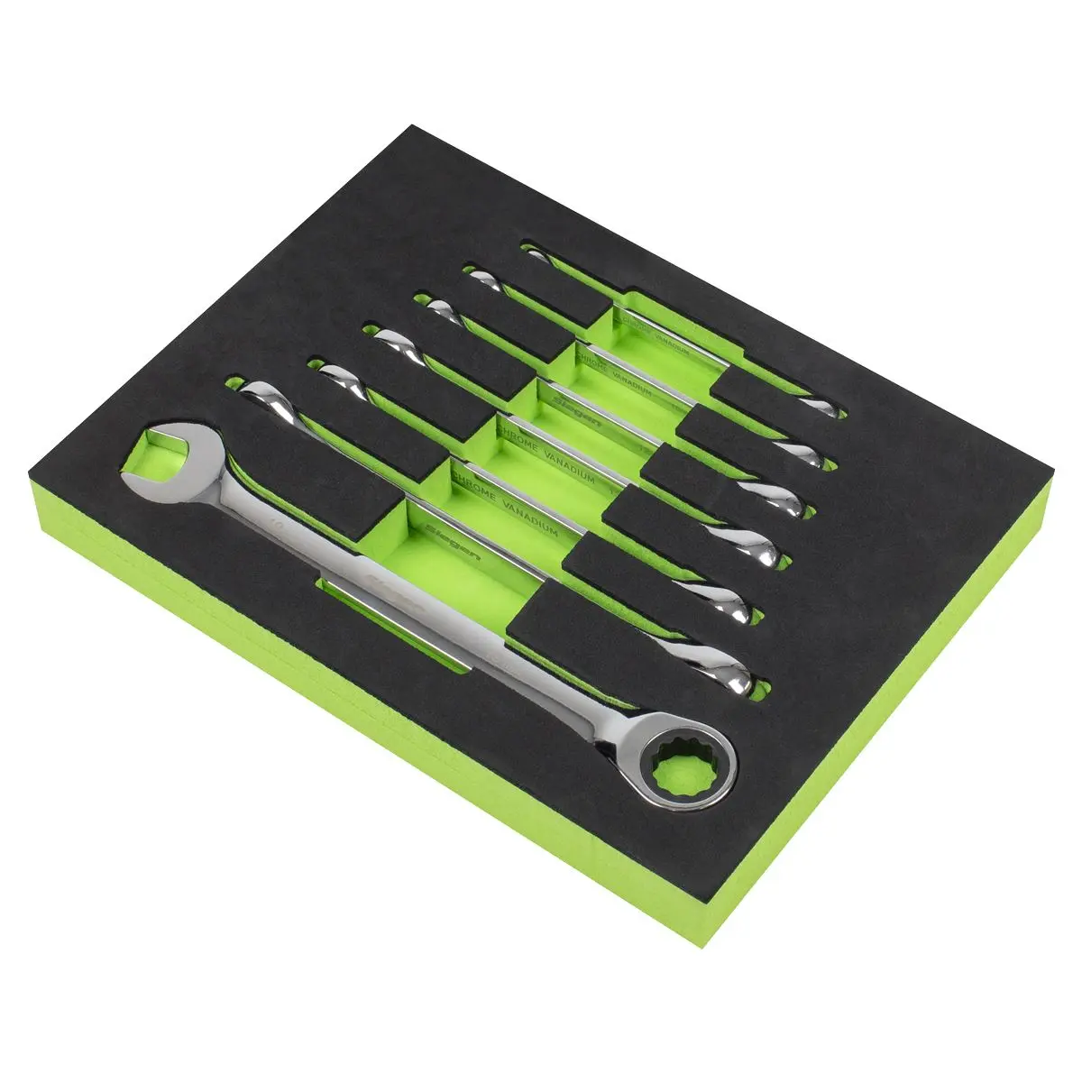 Siegen by Sealey Ratchet Combination Spanner Set 7pc Metric - Image 2