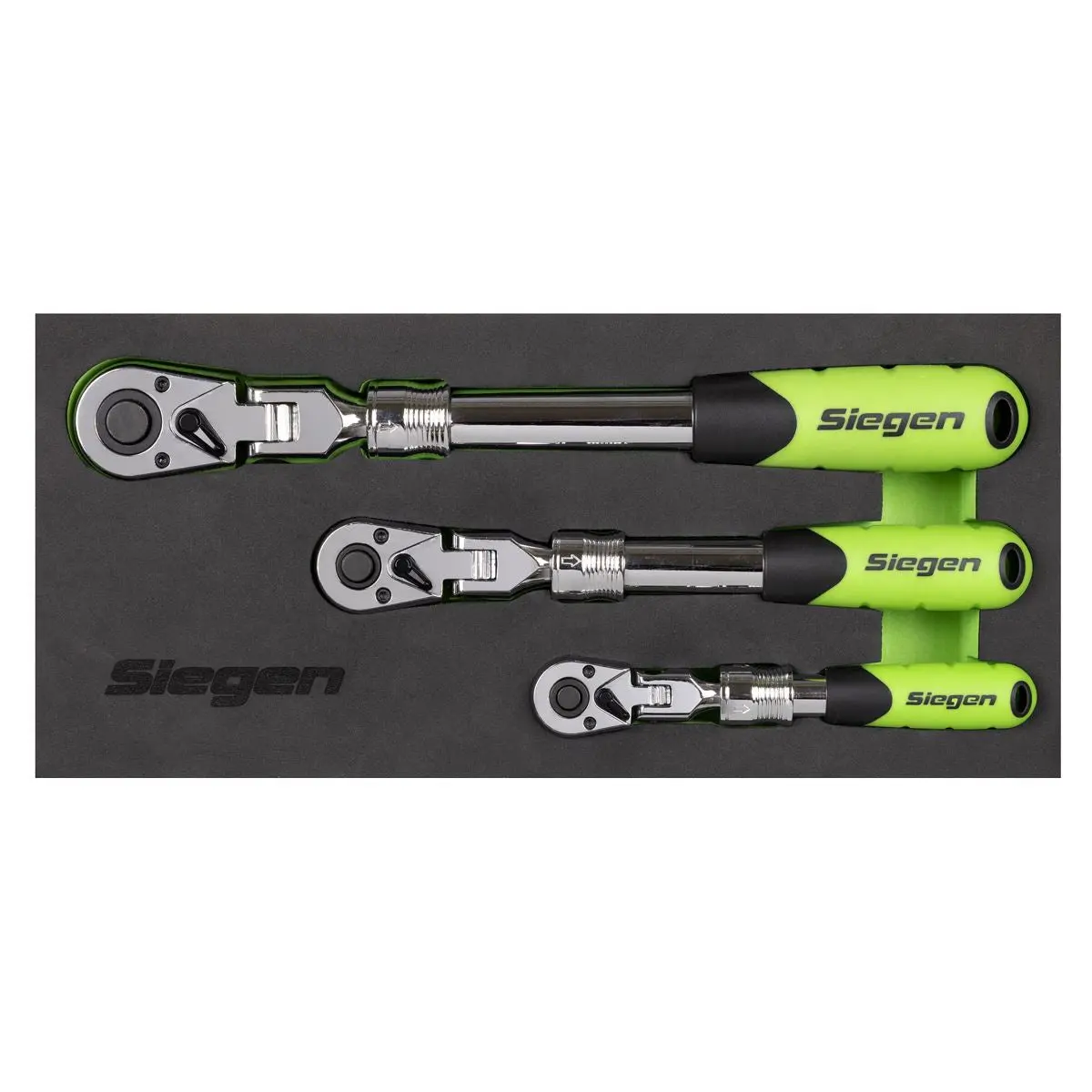 Siegen by Sealey Siegen Extendable Flexi-Head Ratchet Wrench Set 3pc - Image 3
