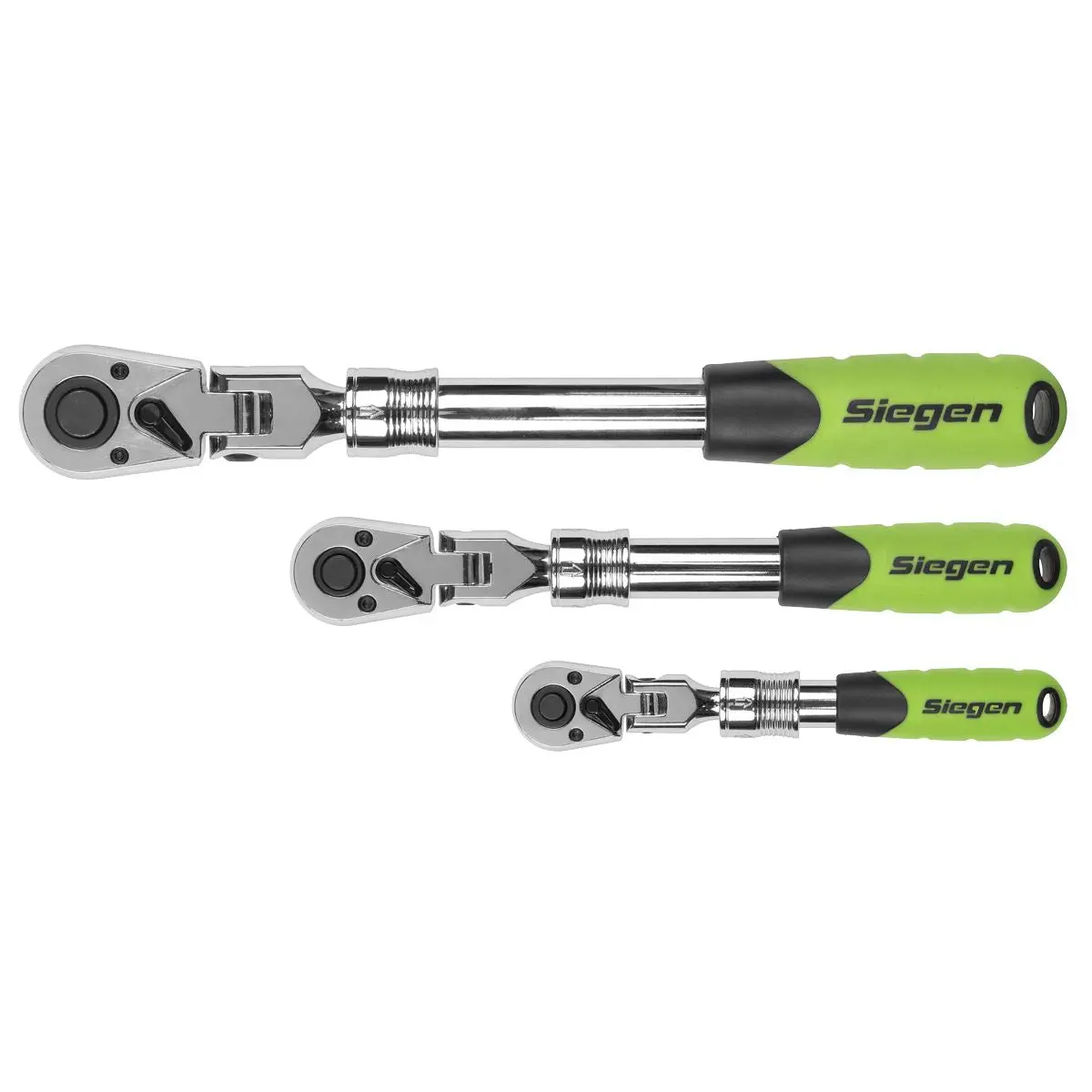 Siegen by Sealey Siegen Extendable Flexi-Head Ratchet Wrench Set 3pc - Image 4