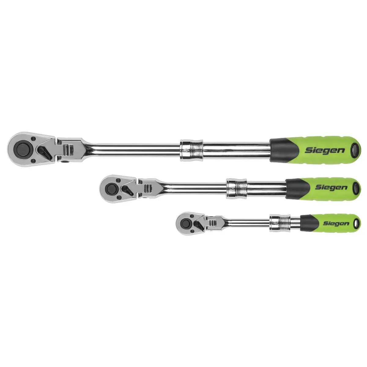 Siegen by Sealey Siegen Extendable Flexi-Head Ratchet Wrench Set 3pc - Image 5