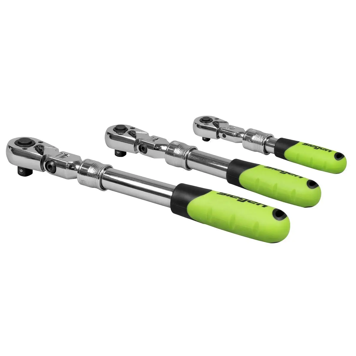 Siegen by Sealey Siegen Extendable Flexi-Head Ratchet Wrench Set 3pc - Image 6