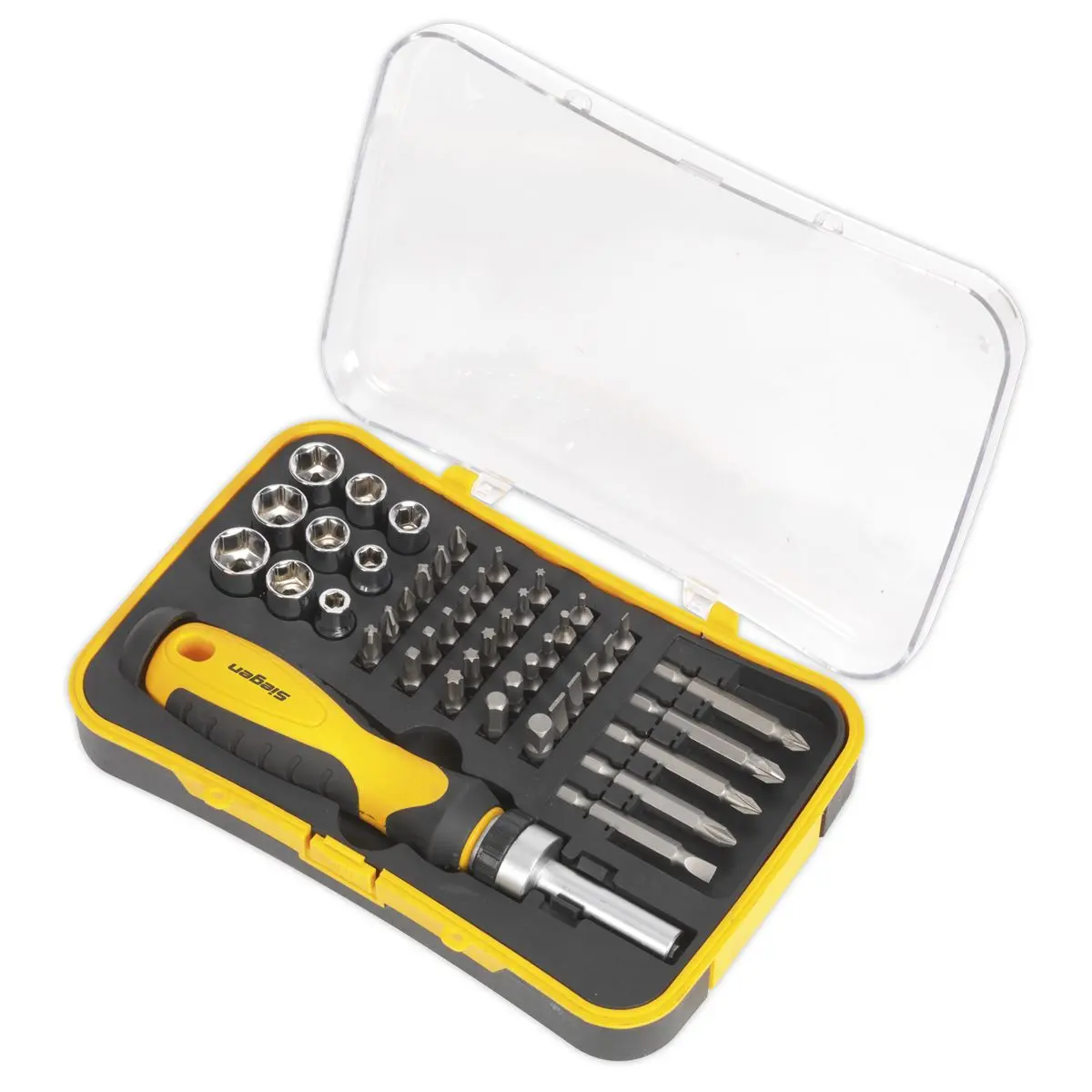 Siegen by Sealey Socket & Bit Set 45pc Ratchet Screwdriver - Image 2