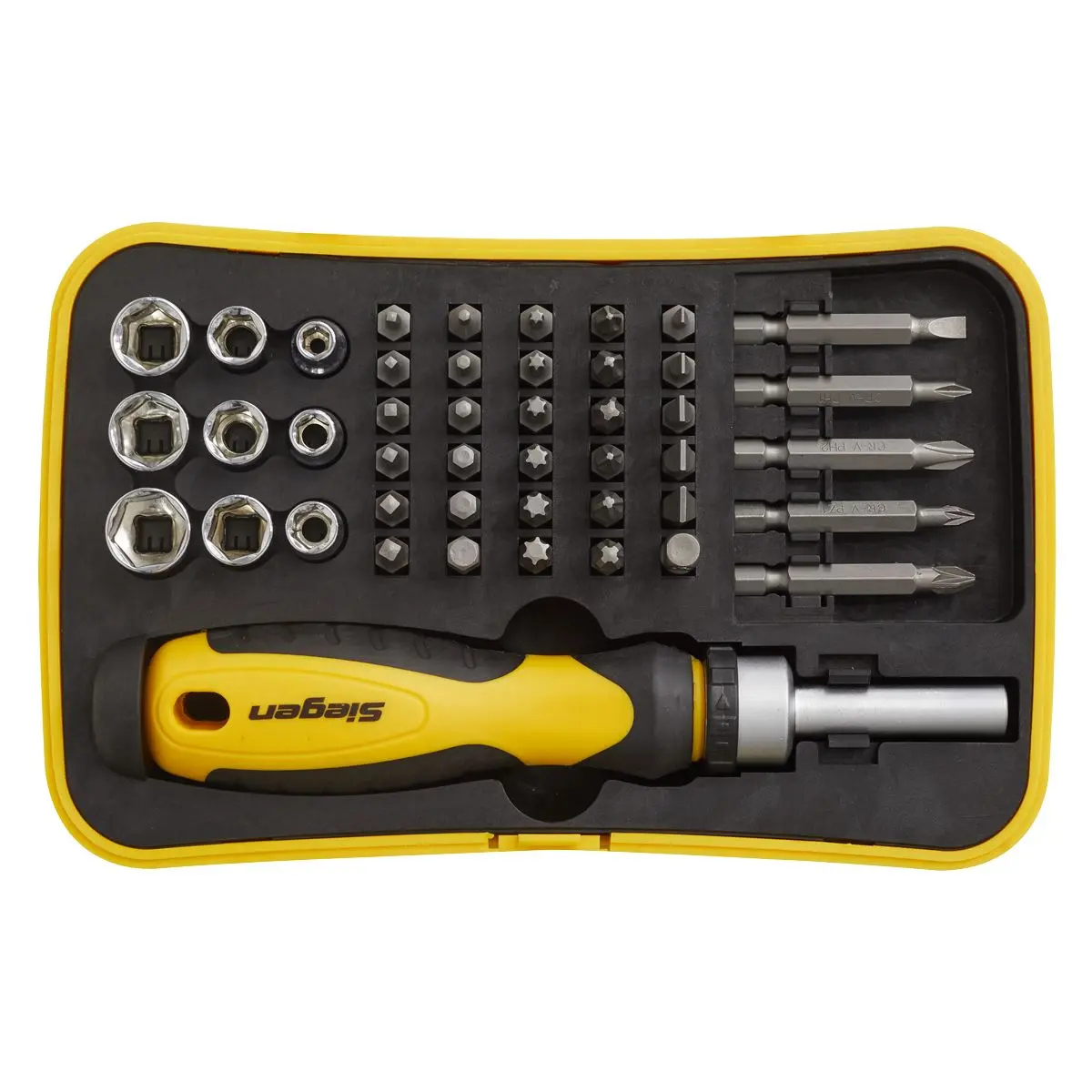Siegen by Sealey Socket & Bit Set 45pc Ratchet Screwdriver - Image 3