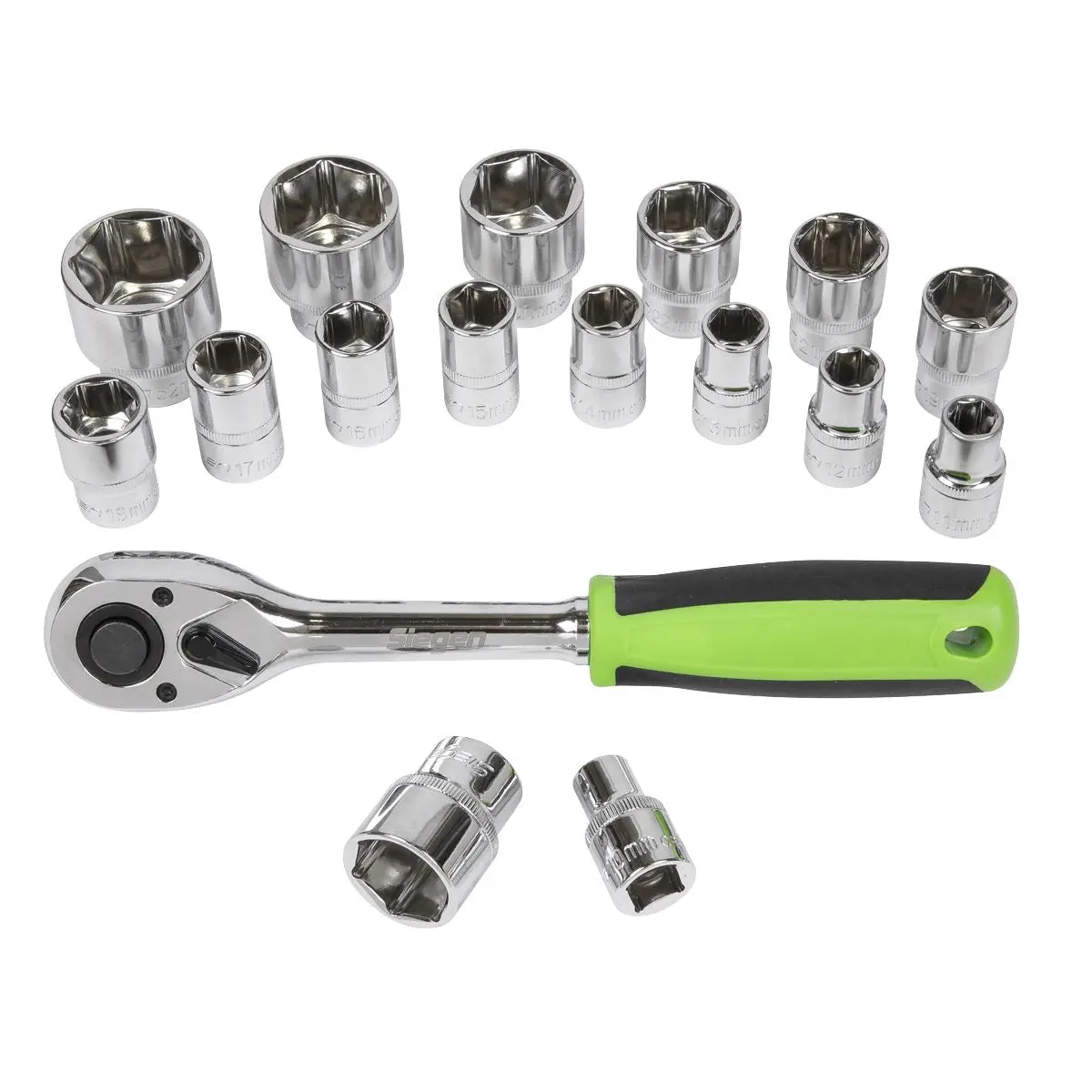 Siegen by Sealey Socket Set 17pc 1/2"Sq Drive 6pt WallDrive® Metric - Image 3