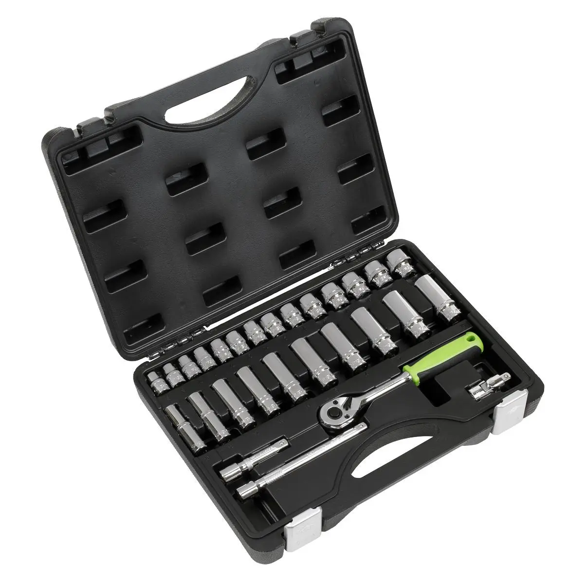 Siegen by Sealey Socket Set 28pc 3/8"Sq Drive 6pt WallDrive® Metric