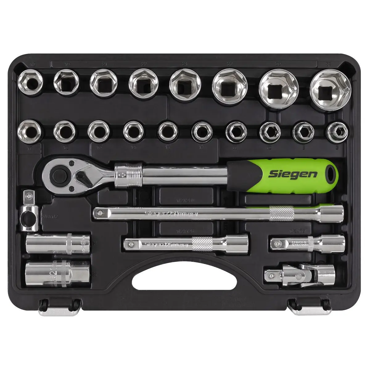 Siegen by Sealey Socket Set Extendable Ratchet 1/2"Sq Drive 26pc - Image 3