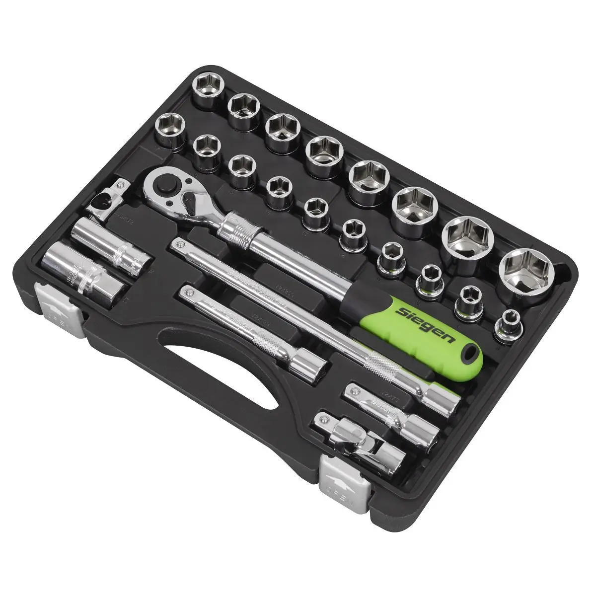 Siegen by Sealey Socket Set Extendable Ratchet 1/2"Sq Drive 26pc - Image 4