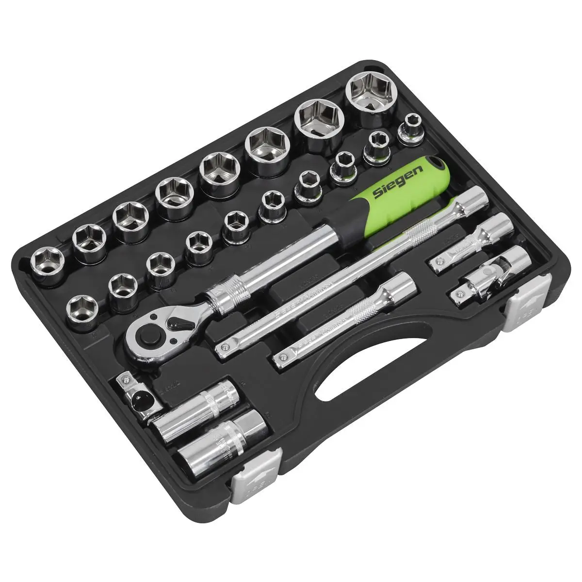 Siegen by Sealey Socket Set Extendable Ratchet 1/2"Sq Drive 26pc - Image 8