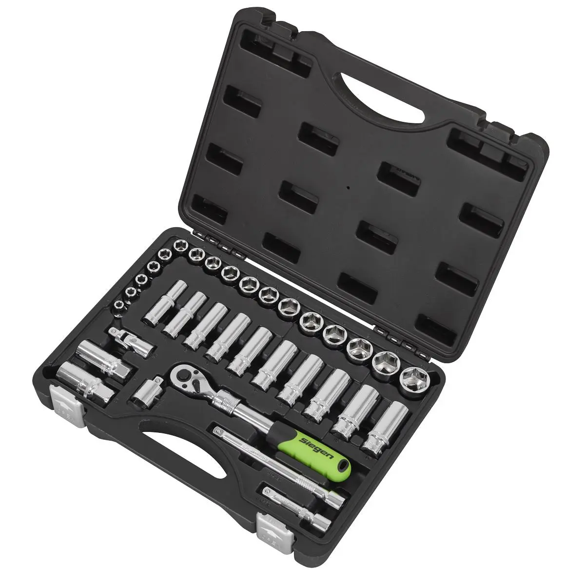 Siegen by Sealey Socket Set Extendable Ratchet 3/8"Sq Drive 34pc - Image 8