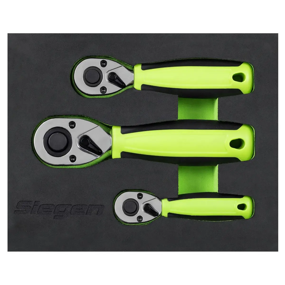 Siegen by Sealey Stubby Ratchet Wrench Set 3pc - Image 3