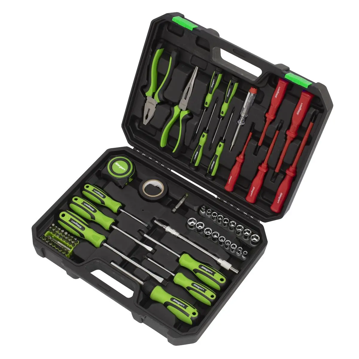 Siegen by Sealey Tool Kit 73 Piece Insulated Screwdrivers Sockets Tape Ratchet Driver - Image 4