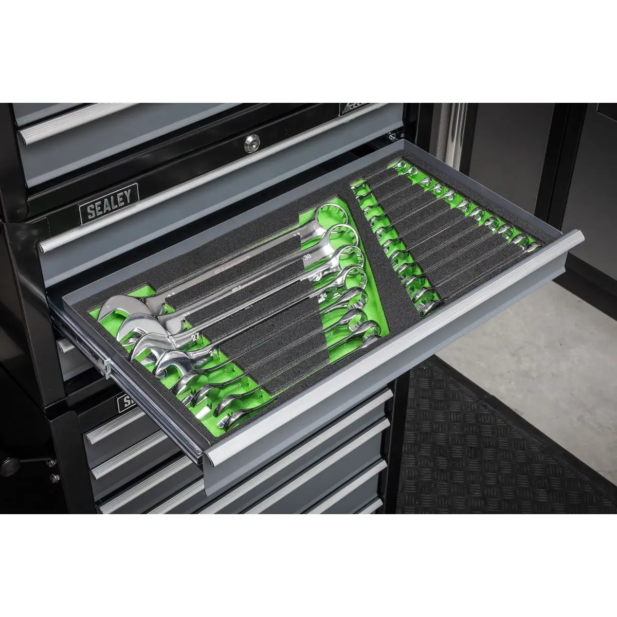 Siegen by Sealey Tool Tray with Combination Spanner Set 19pc - Metric - Image 2