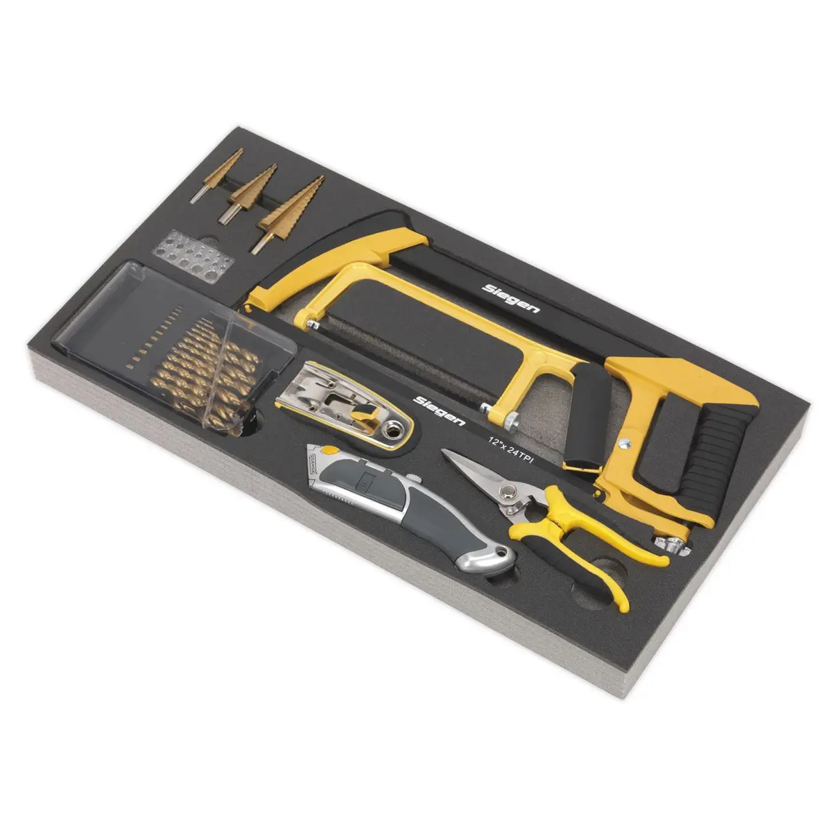 Siegen by Sealey Tool Tray with Cutting & Drilling Set 28pc - Image 2