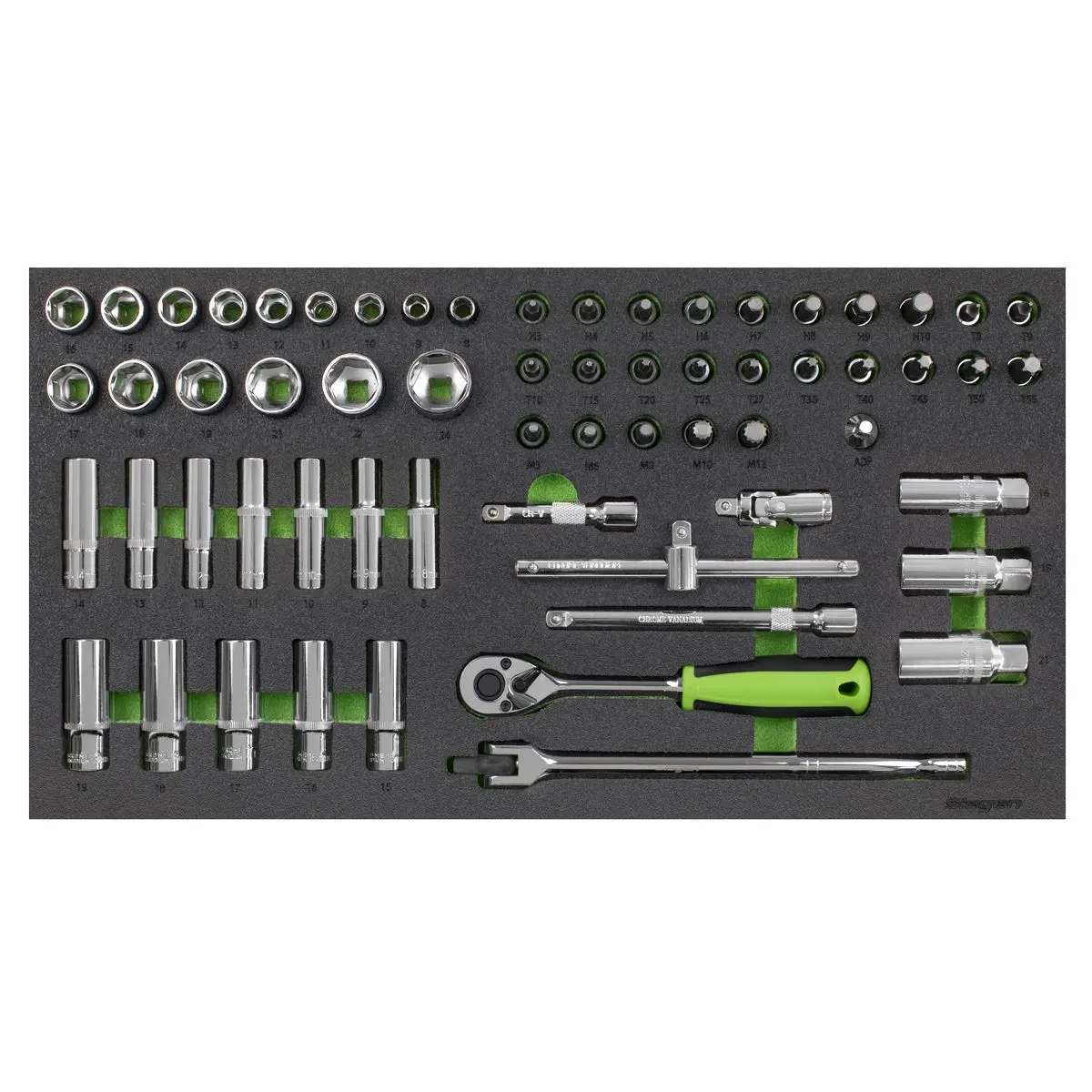Siegen by Sealey Tool Tray with Socket Set 62pc 3/8"Sq Drive Metric - Image 4