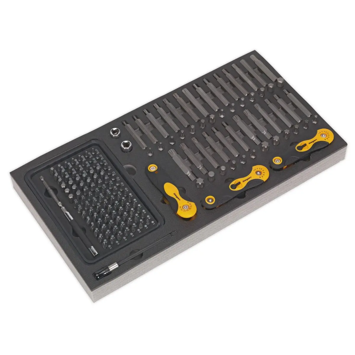 Siegen by Sealey Tool Tray with Specialised Bits & Folding Hex Keys 192pc - Image 3