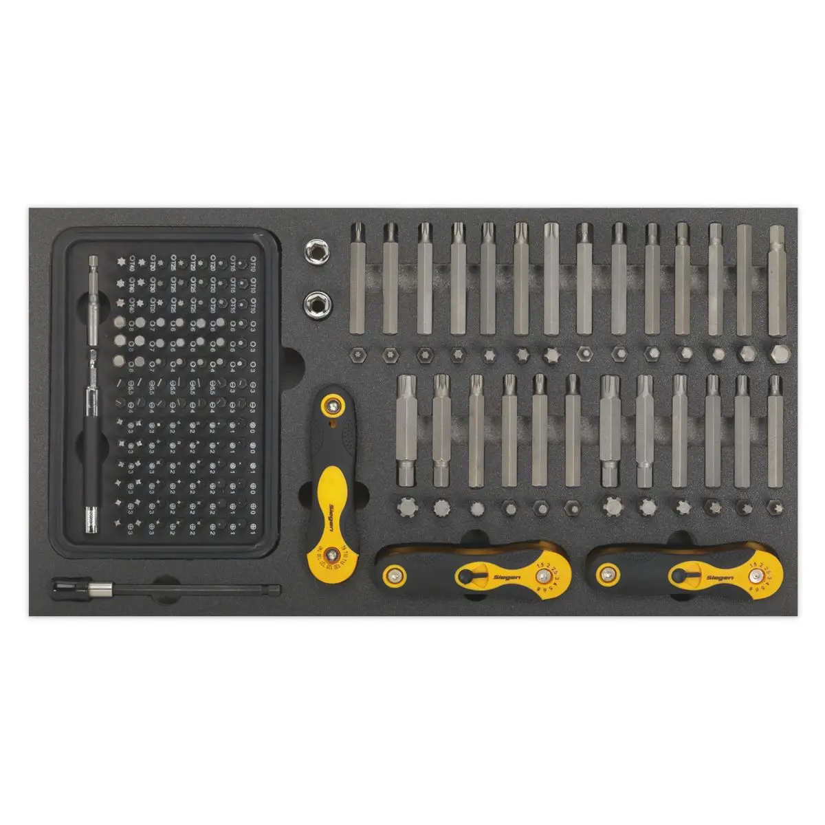 Siegen by Sealey Tool Tray with Specialised Bits & Folding Hex Keys 192pc - Image 6