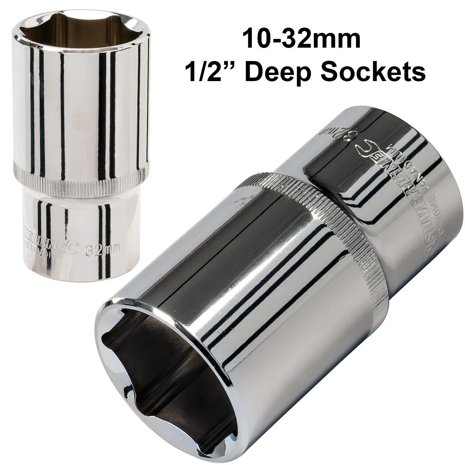 Silverline 1/2" Drive Metric Deep Sockets