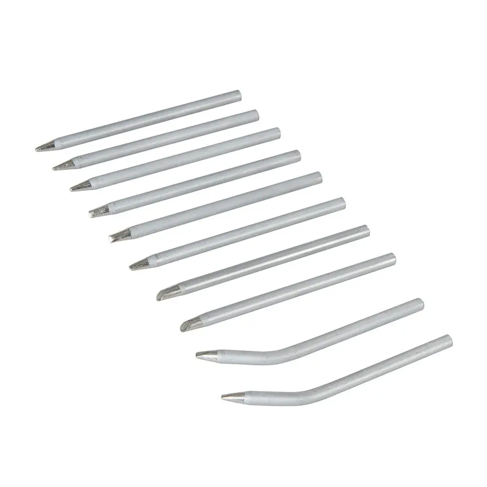 Silverline 10 Pack 40W Soldering Iron Tips Set Point Bent Chisel Cut Off - Image 2