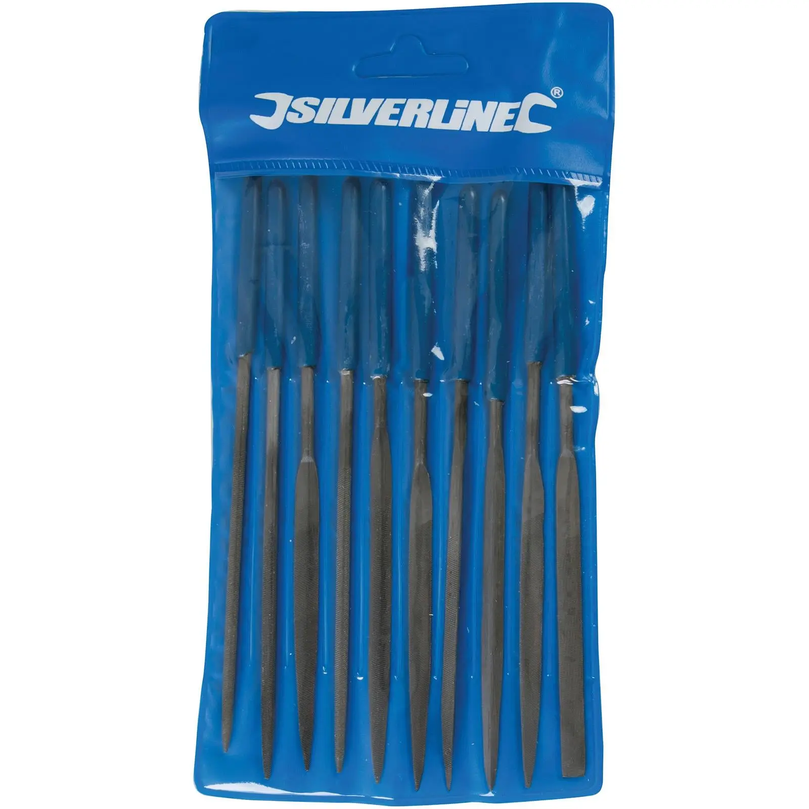 Silverline 10 Piece 140mm Needle File Set 2nd Cut Round Square Flat Barett - Image 3