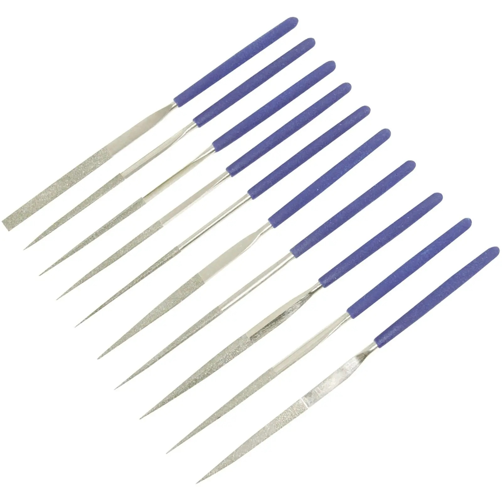 Silverline 10 Piece Diamond Needle Files Set Taper Flat Round Square
