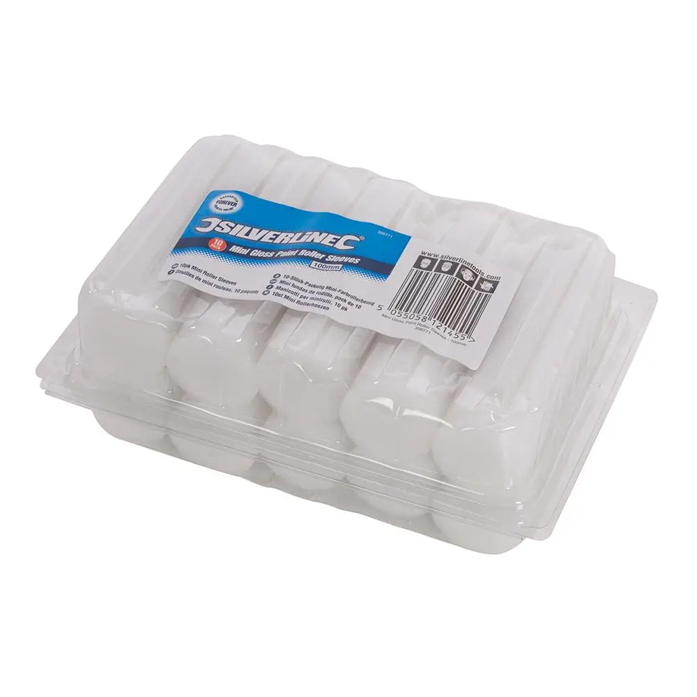 Silverline 100mm Mini Roller Sleeves 10pk Gloss 398771 - Image 2