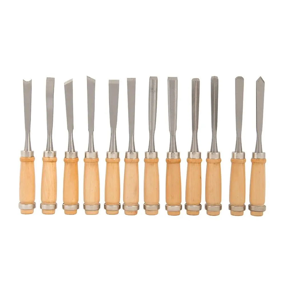 Silverline 12 Piece 200mm Precision Wood Carving Chisels Woodwork - Image 2