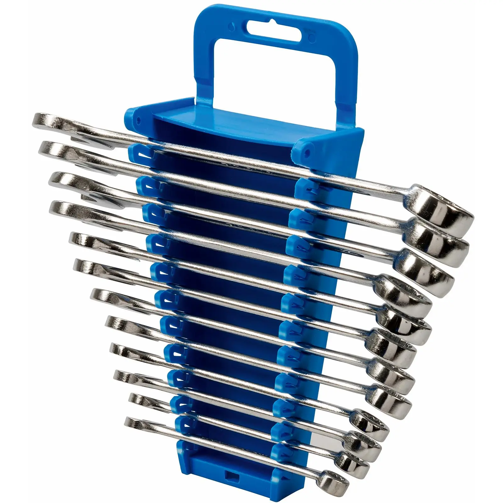 Silverline 12 Piece Combination Spanner Set 8-19mm Open End Hex Storage Rack - Image 3
