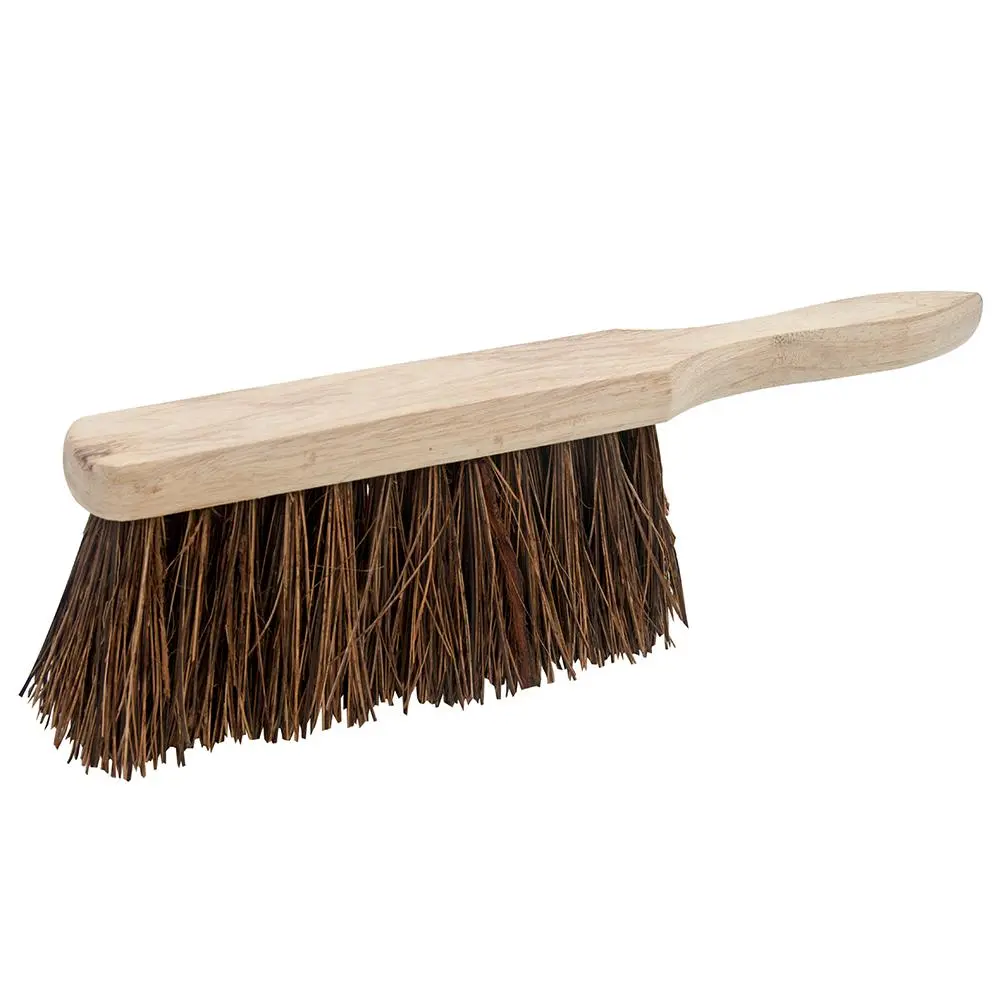 Silverline 12" Stiff Bassine Hand Brush Bristles Sweep Broom Clean Wooden - Image 2