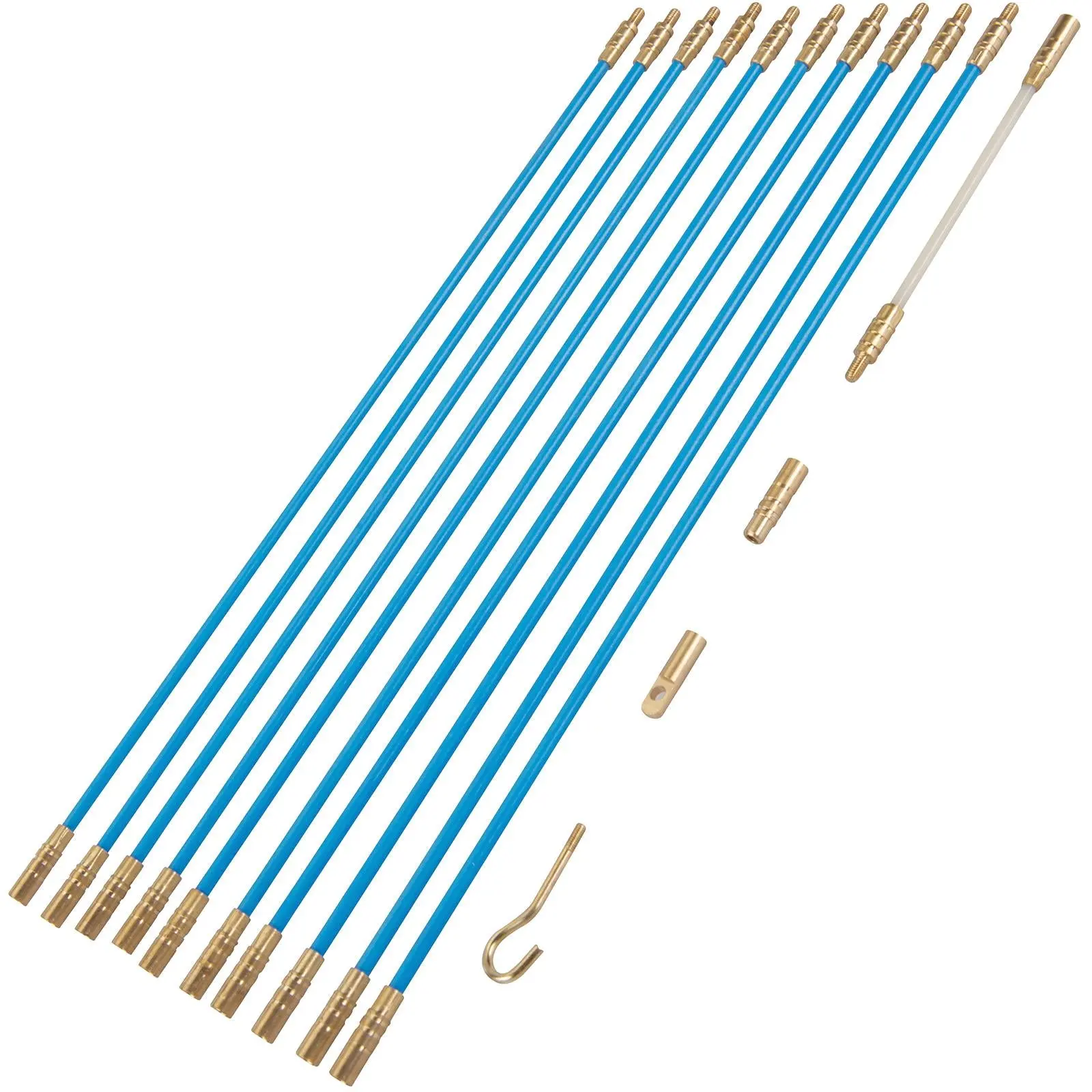 Silverline 13 Piece Cable Access Tool Kit 10 x 330mm Rods Wires Electrician - Image 9