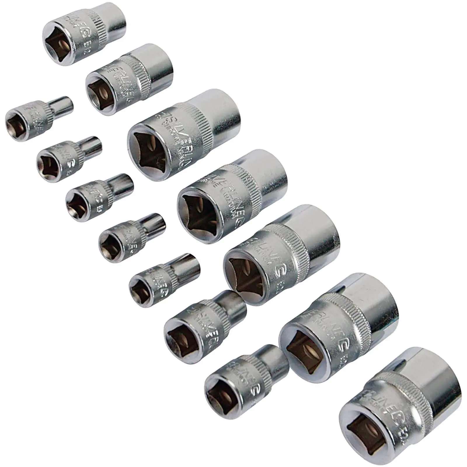 Silverline 14 Piece Torx External Socket Set E4-E24 1/4" 3/8" 1/2" Drive 14pc - Image 3