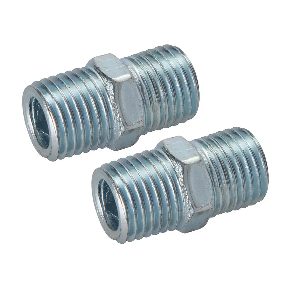 Silverline 2 Piece 1/4" BSPT Equal Union Connector Air Line Hose Male 40mm - Image 2